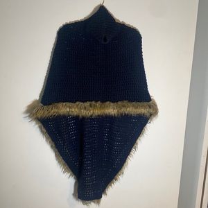 Augustine International Knit & Faux Fur Shawl